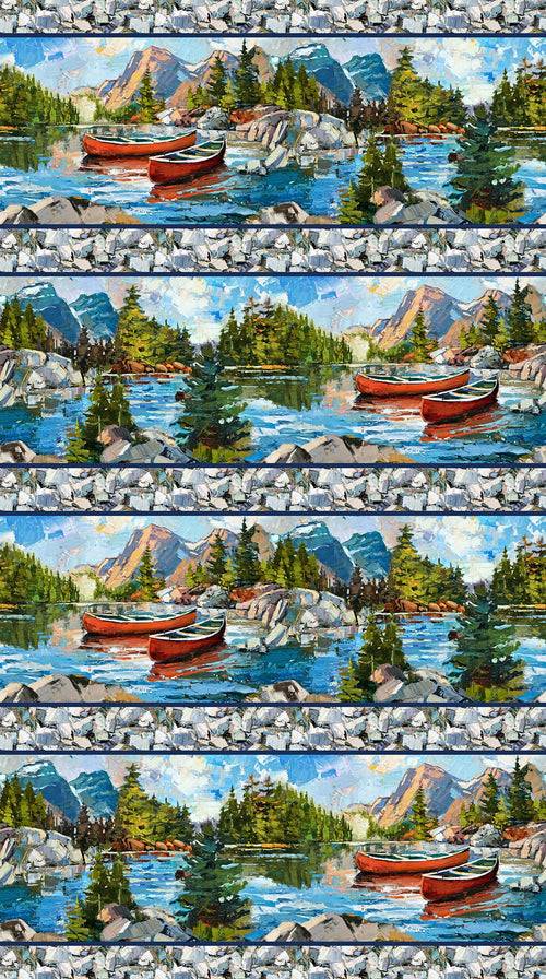 Canoe Lake Border Stripe - Blue/Multi