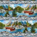 Canoe Lake Border Stripe - Blue/Multi image 1
