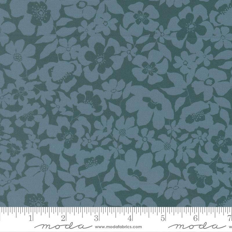 Feather and Forest Bloom Floral Fusion - Azure