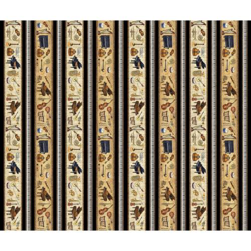 Vivace Musical Border Stripe - Tan
