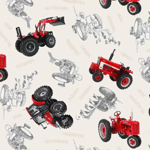 Farmall Tossed Tractors - Cream/Multi