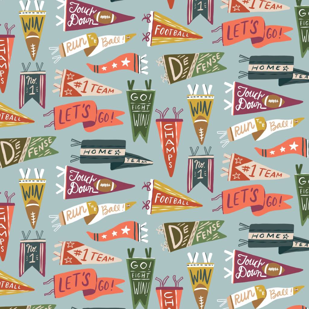 Touchdowns & Tailwags Vintage Victory - Blue/Multi