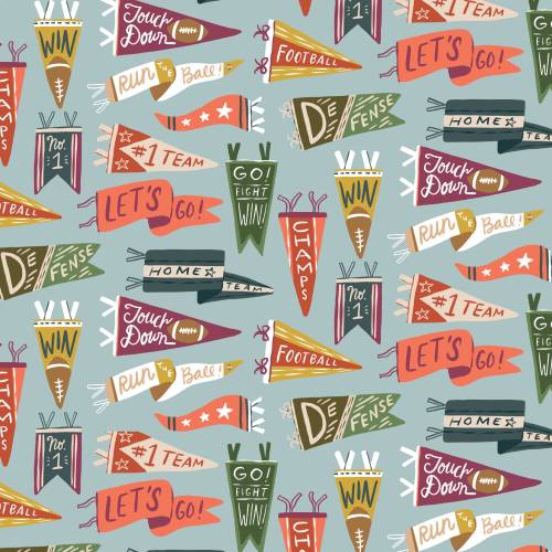 Touchdowns & Tailwags Vintage Victory - Blue/Multi