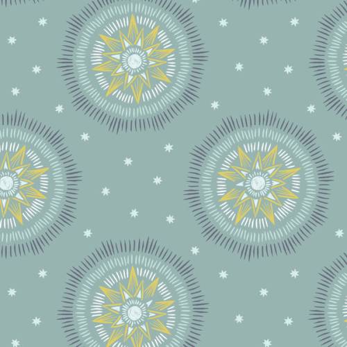 Winter Solstice Sun Star Verdigris (with gold metallic)