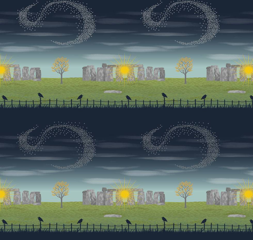 Winter Solstice Stonehenge Stripe (with gold metallic)