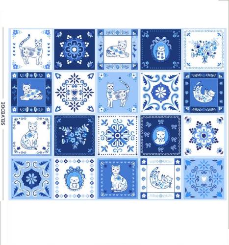 Chateau Meow Tails & Tiles - White/Blue