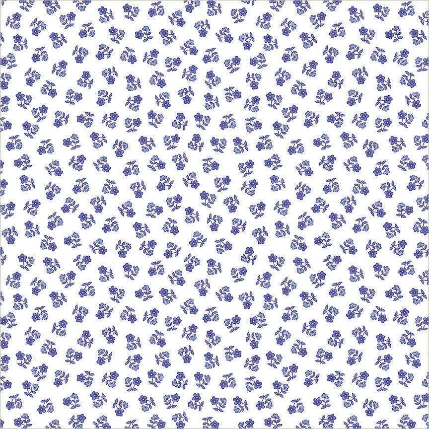 Chateau Meow Ditsy - White/Blue