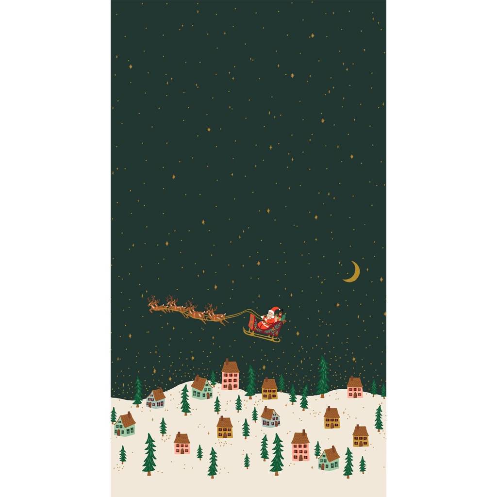Holiday Classics V Santa's Sleigh Panel - Evergreen Metallic