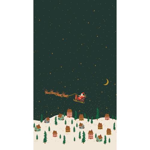Holiday Classics V Santa's Sleigh Panel - Evergreen Metallic