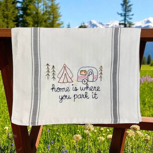 Home Is Where You Park It Embroidery Towel
