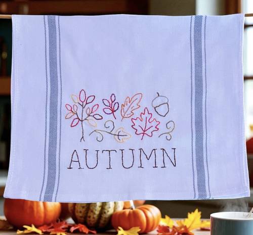 Autumn Embroidery Towel