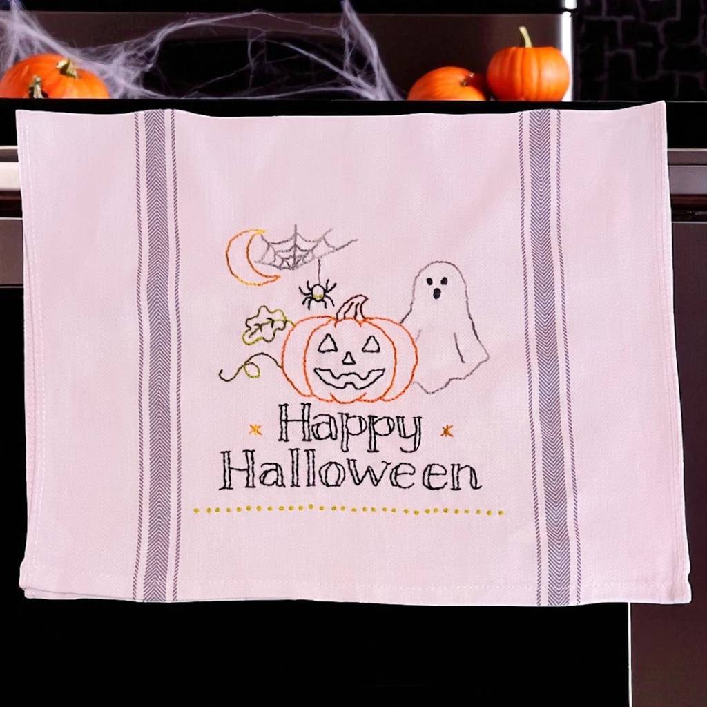 Happy Halloween Embroidery Towel