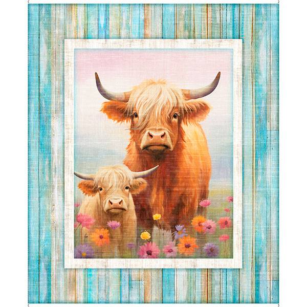 Udderly Adorable Highland Cow Panel