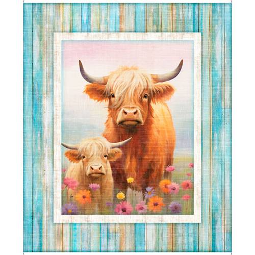 Udderly Adorable Highland Cow Panel