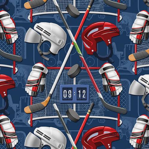 Ice Hockey Goal Time Dark Blue