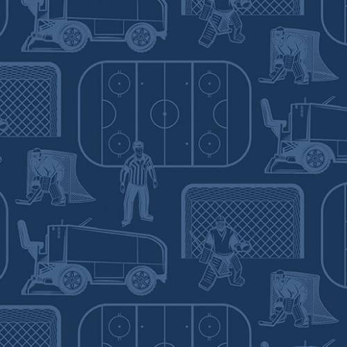 Ice Hockey On the Ice Dark Blue