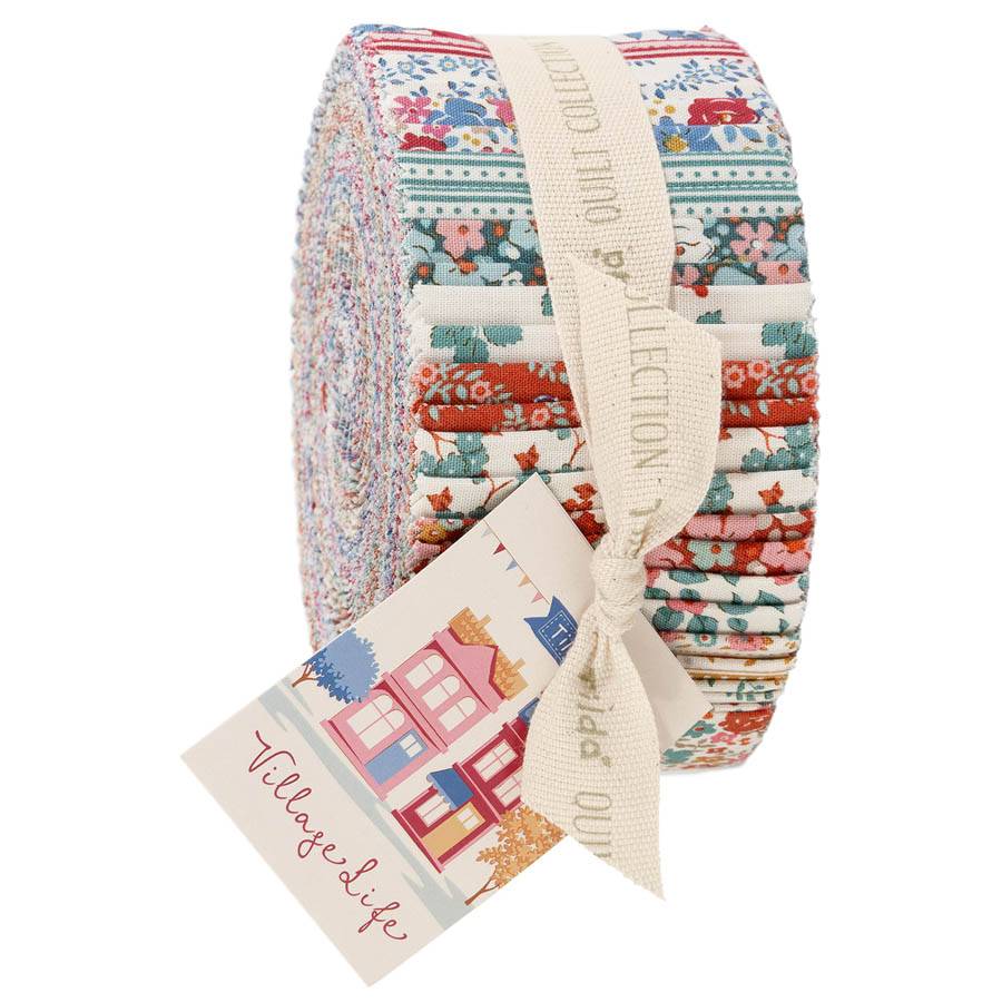 Village Life Fabric Roll - 2.5 inch strips - 40pcs