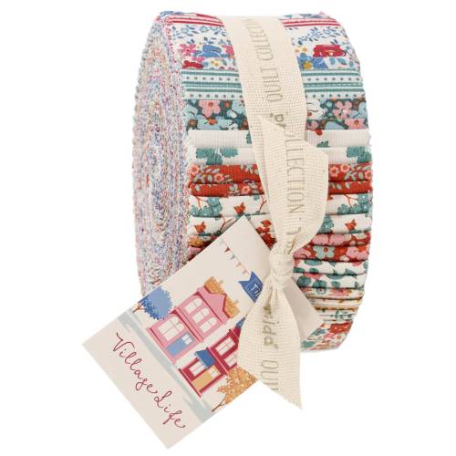 Village Life Fabric Roll - 2.5 inch strips - 40pcs