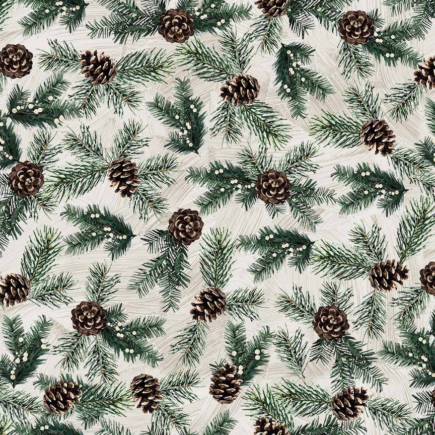 Welcome Winter Pine Needles & Acorns - Cream