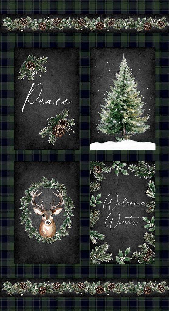 Welcome Winter Panel 24" - Hunter