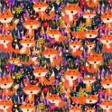 Animal Kingdom Foxes and Flowers - Midnight Blue image 1