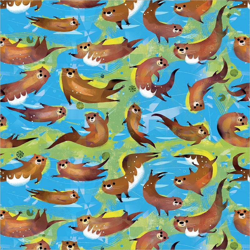 Animal Kingdom Swimming Otters - Cyan