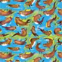 Animal Kingdom Swimming Otters - Cyan image 1
