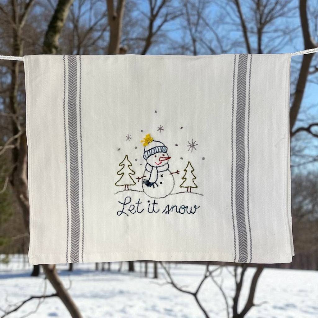 Let it Snow Embroidery Towel