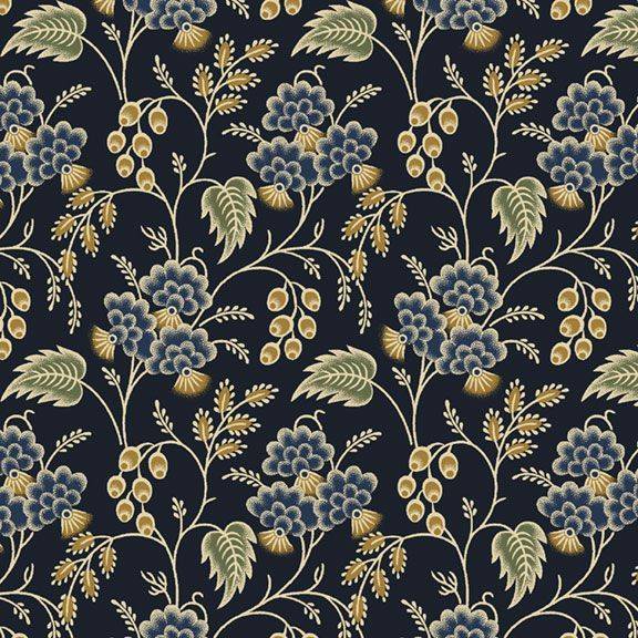 Sturbridge Village Charm Flowers & Berries Navy