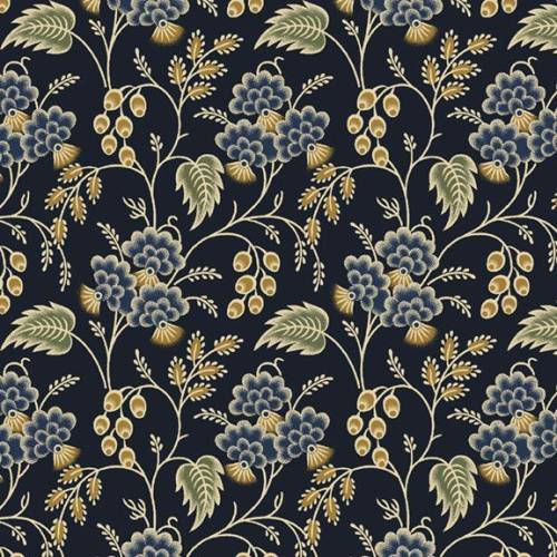 Sturbridge Village Charm Flowers & Berries Navy
