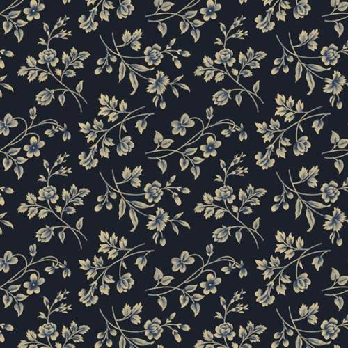 Sturbridge Village Charm Tossed Flowers Navy