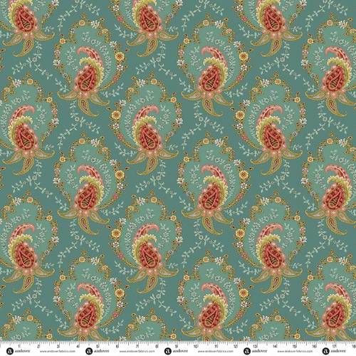 Secret Stash Favorites - Blue Willow Paisley - Teal