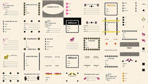 Ruby Star Society: 1-800-Calico : Thanks, I Made This Quilt Label Panel - Black