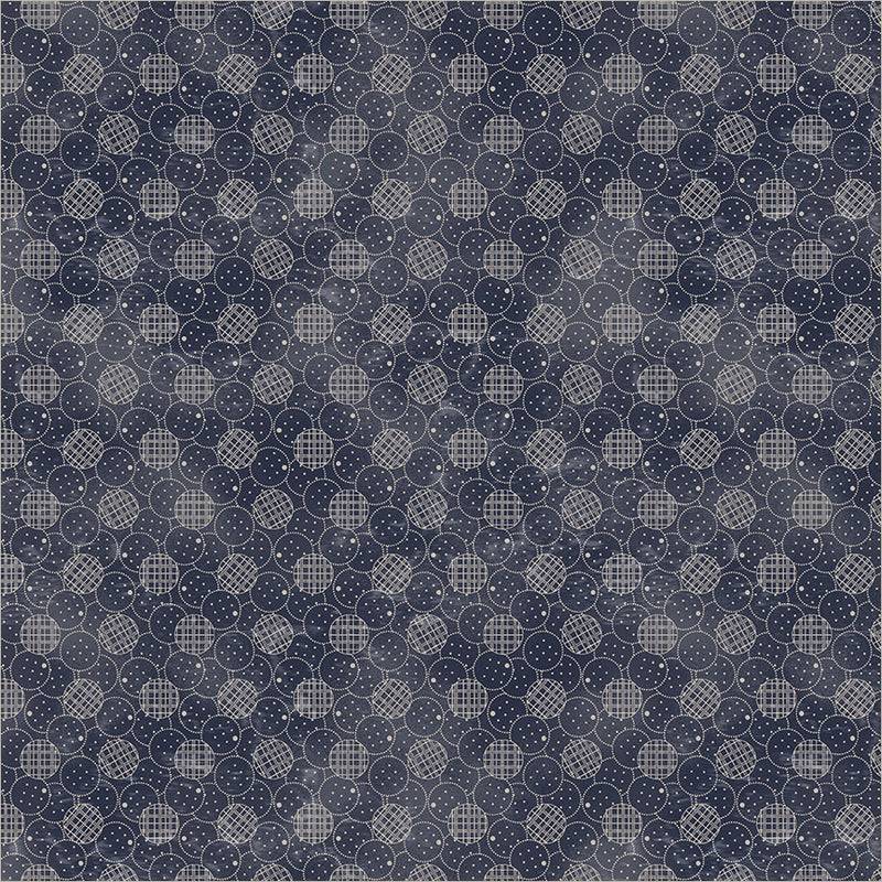 Faded Indigo Circle Vignette - Raw Denim