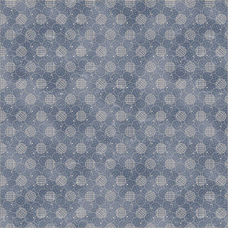 Faded Indigo Circle Vignette - Vintage