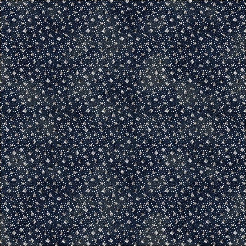 Faded Indigo Gathered Dots - Dark Indigo