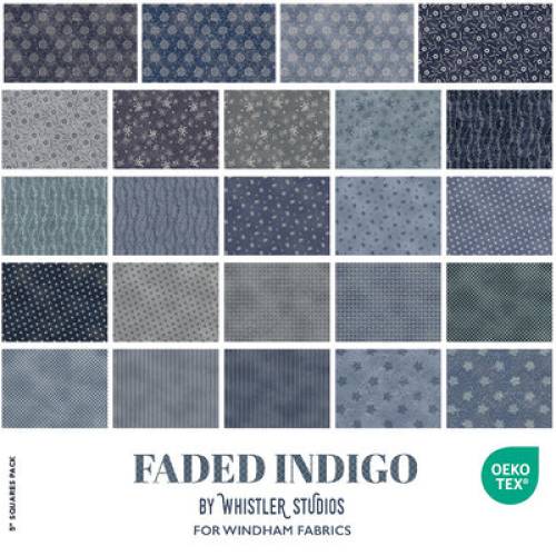 Faded Indigo 5" x 5" squares