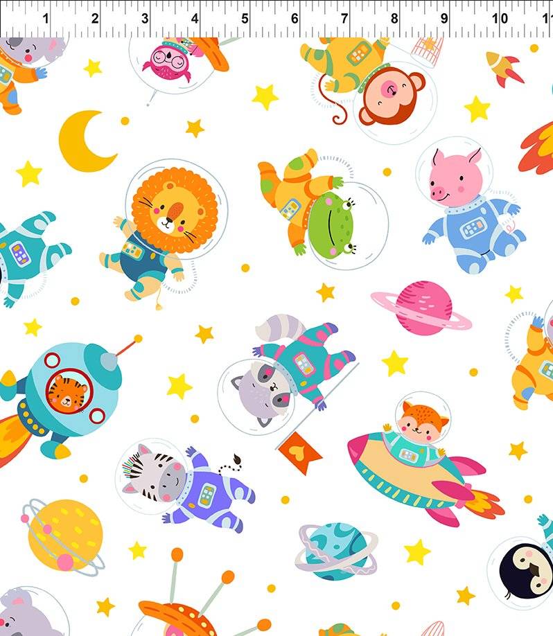 Space Buddies Tossed - White