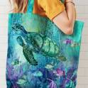 Coral Reef Canvas Bag Panel - Turquoise Multi image 2
