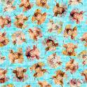 Udderly Adorable Highland Cow with Floral - Lt Turquoise image 2
