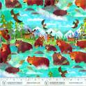 Animal Kingdom Bathing Bears - Turquoise image 2