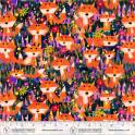 Animal Kingdom Foxes and Flowers - Midnight Blue image 2